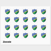 Zilver Shield Flag op de Salomonseilanden Vierkante Sticker (Vel)