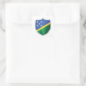 Zilver Shield Flag op de Salomonseilanden Vierkante Sticker (Tas)