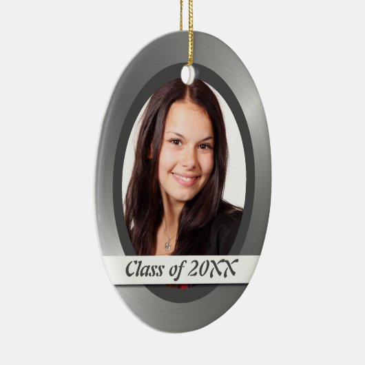 Zilver Shiny Afstuderen Ornament fotosjabloon (Rechts)
