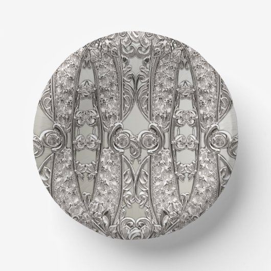 Zilver Sierlijk Modern Papieren Kommen (Voorkant)