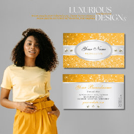 Zilver Sinaasappel Glitter Sparkle Diamonds Stijlv Visitekaartje