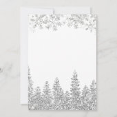 Zilver sneeuw witte kerstwinter bruiloft kaart (Achterkant)