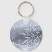 Zilver sneeuwkerst sleutelhanger (Voorkant)