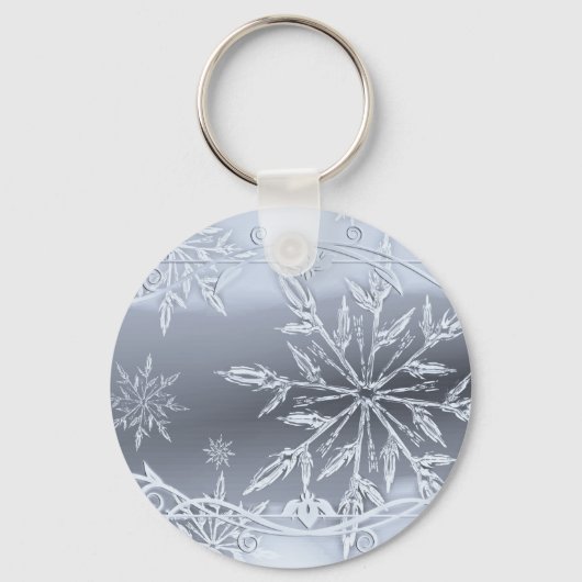 Zilver sneeuwkerst sleutelhanger (Voorkant)