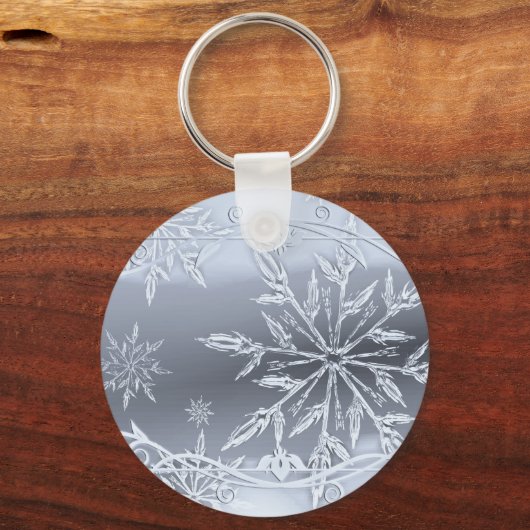 Zilver sneeuwkerst sleutelhanger (Voorkant)
