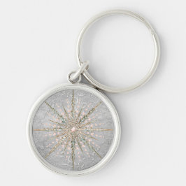 Zilver sneeuwvlok roze elegante  winter sleutelhanger