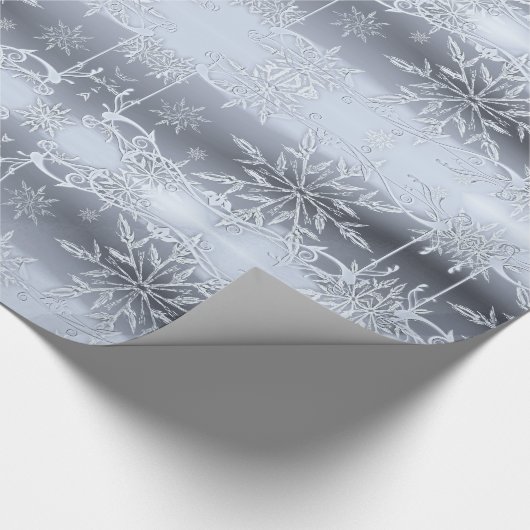 Zilver snowflake inpakpapier (Hoek)