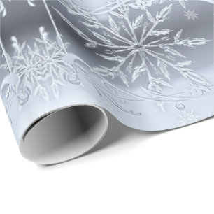 Zilver snowflake inpakpapier