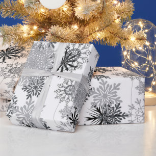 Zilver snowflake kerstpapier cadeaupapier