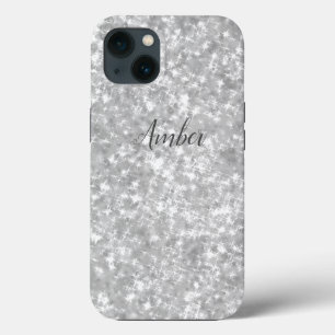 Zilver Sparkle Glitter Elegant Personeelslid Case-Mate iPhone Case