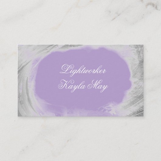 Zilver Spiritueel Licht Reiki visitekaartje (Voorkant)