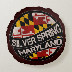 Zilver Spring Maryland vlaggen rond kussen