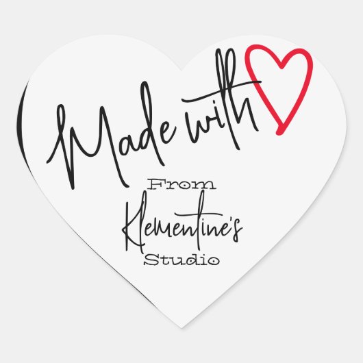 Zilver Staal Gemaakt met Liefde Handgemaakt Van St Hart Sticker (Voorkant)