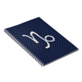 Zilver Steenbok Sterrenbeeld Blauwe Koolstof Stijl Notitieboek (Rechterzijde)