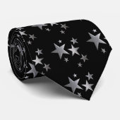 Zilver sterpatroon mannen stropdas (Opgerold)