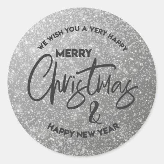 Zilver Sticker Prettig Kerstfeest (Voorkant)