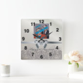 Zilver Stijlvol 🕰️ 25e Jubileum Speciaal Vierkante Klok (Huis)