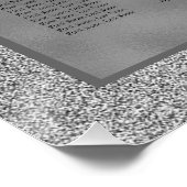 Zilver & Stijlvolle Glitter Bruiloft Zitplaats Cha Perfect Poster (Hoek)