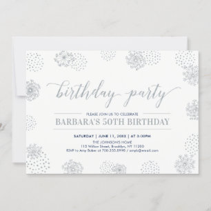 Zilver Stijlvolle moderne 50e geboortedag voor vol Kaart