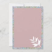 Zilver stoffig roos witte schets bloemenbruiloft kaart (Achterkant)