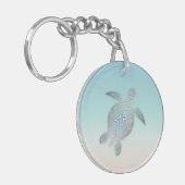 Zilver Strand Zeeschildpad Stijl Sleutelhanger (Voorkant Links)