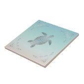 Zilver Strand Zeeschildpad Stijl Tegeltje (Zijkant)