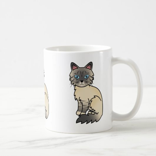 Zilver Tabby Birman / Ragdoll Kat Koffiemok (Rechts)