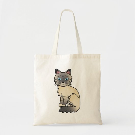 Zilver Tabby Birman / Ragdoll Kat Tote Bag (Voorkant)