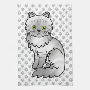 Zilver Tabby Chinchilla Grijs Perzisch Gezellig Ka Theedoek