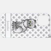 Zilver Tabby Chinchilla Grijs Perzisch Kat & Naam Case-Mate iPhone Case (Achterkant (horizontaal))