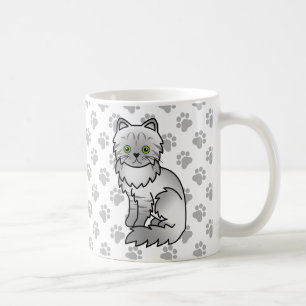 Zilver Tabby Chinchilla Grijze Perzische Cartoon K Koffiemok