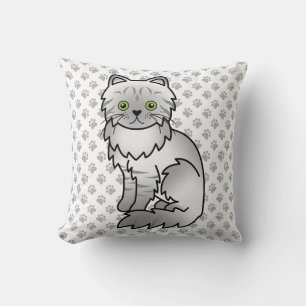 Zilver Tabby Chinchilla Grijze Perzische Kat & Poo Kussen