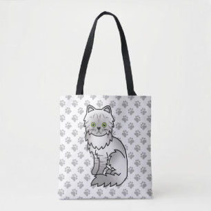 Zilver Tabby Chinchilla Perzisch Knuffelkat & Poot Tote Bag