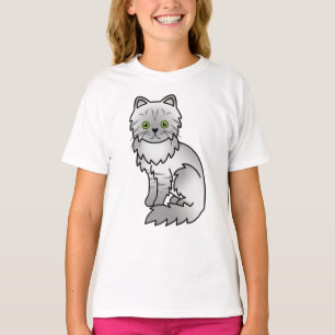 Zilver Tabby Chinchilla Perzisch Mooie Cartoon Kat T-shirt