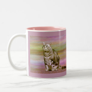 Zilver Tabby Kat Tweekleurige Koffiemok