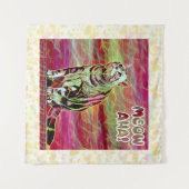 Zilver Tabby Kat Wandkleed (Voorkant (horizontaal))
