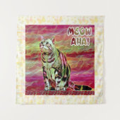 Zilver Tabby Kat Wandkleed (Voorkant)