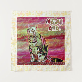 Zilver Tabby Kat Wandkleed