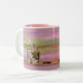Zilver Tabby Tweekleurige Koffiemok (Voorkant links)