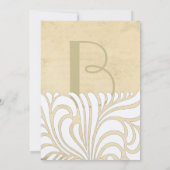 Zilver & Tan Swirl Patroon Bruiloft uitnodiging (Achterkant)