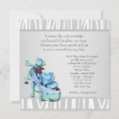 Zilver Teal Blauw Zebra Sweet 16 Verjaardagsfeestj Kaart (Achterkant)