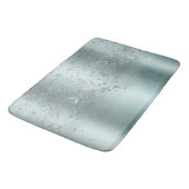 Zilver Teal Glans Glitter Fladderende Vlinder Badmat (Gekanteld)