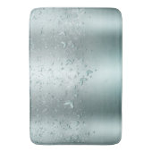Zilver Teal Glans Glitter Fladderende Vlinder Badmat (Voorkant Verticaal)