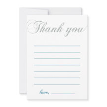 Zilver & Teal | Moderne jongensfeest bedankbriefje