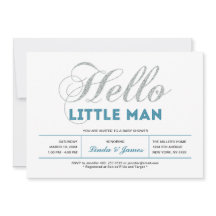 Zilver, Teal | Moderne typografie jongens babyshow