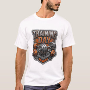 Zilver TRAINING DAY Print met een Catchy Uitstrali T-shirt