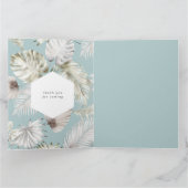 Zilver Tropisch Bladerwerk Vrijgezellenfeest Kaart (Binnen)