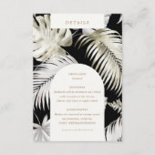 Zilver Tropisch gebladerte Receptie Details Informatiekaartje (Voorkant)