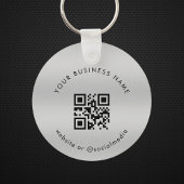 Zilver | Uw aangepaste zakelijke QR-codescan Sleutelhanger