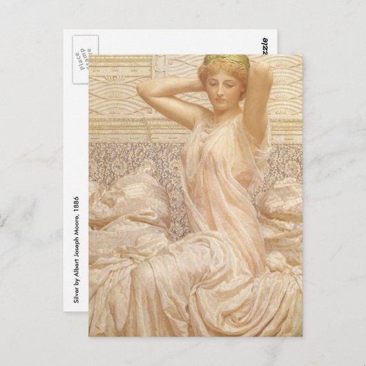 Zilver van Albert Joseph Moore, Victoriaans Kunst Briefkaart (Voorkant / Achterkant)